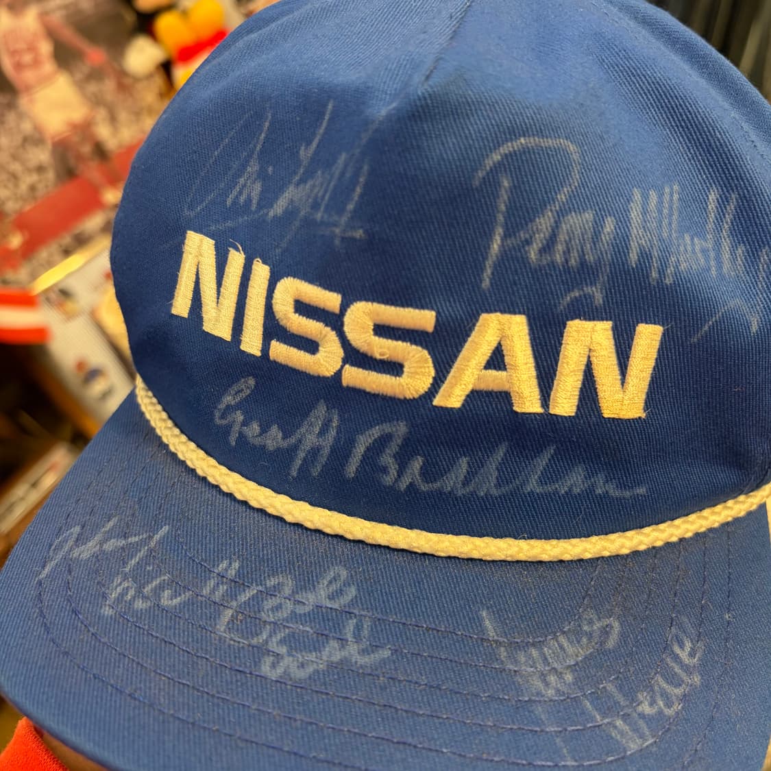 80s Made in USA 빈티지 닛산 레이싱 트러커 매쉬 볼캡 모자  상품이미지4