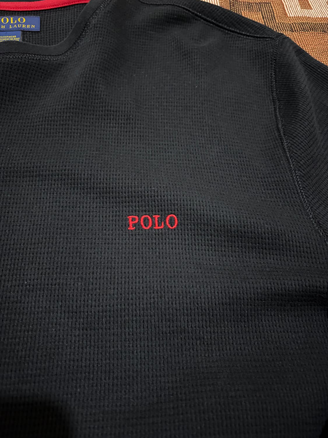 XL) 폴로 랄프로렌 와플 긴팔티 블랙 상품이미지3