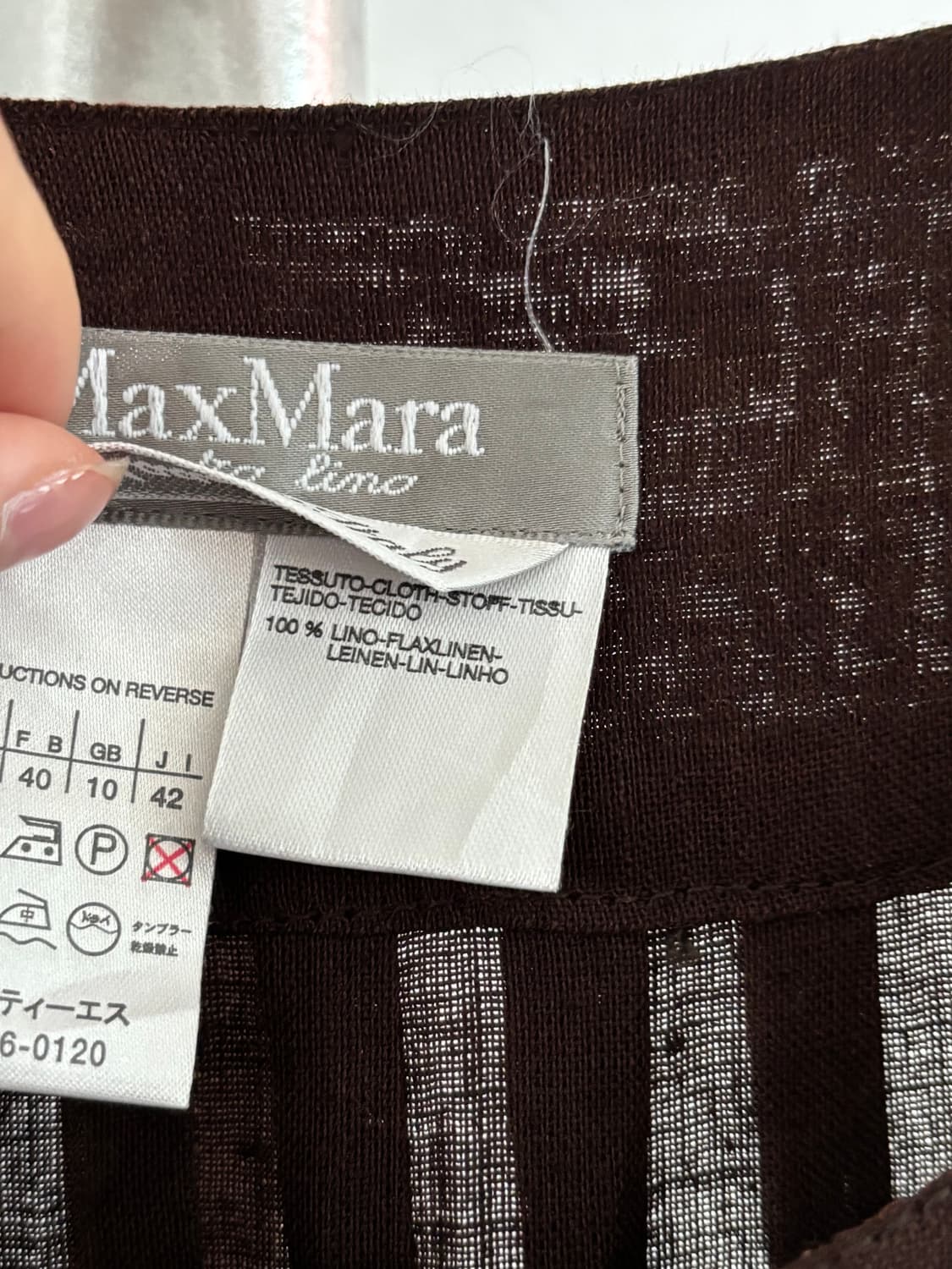 Max Mara 막스마라 브라운 컬러 린넨 원피스 상품이미지6