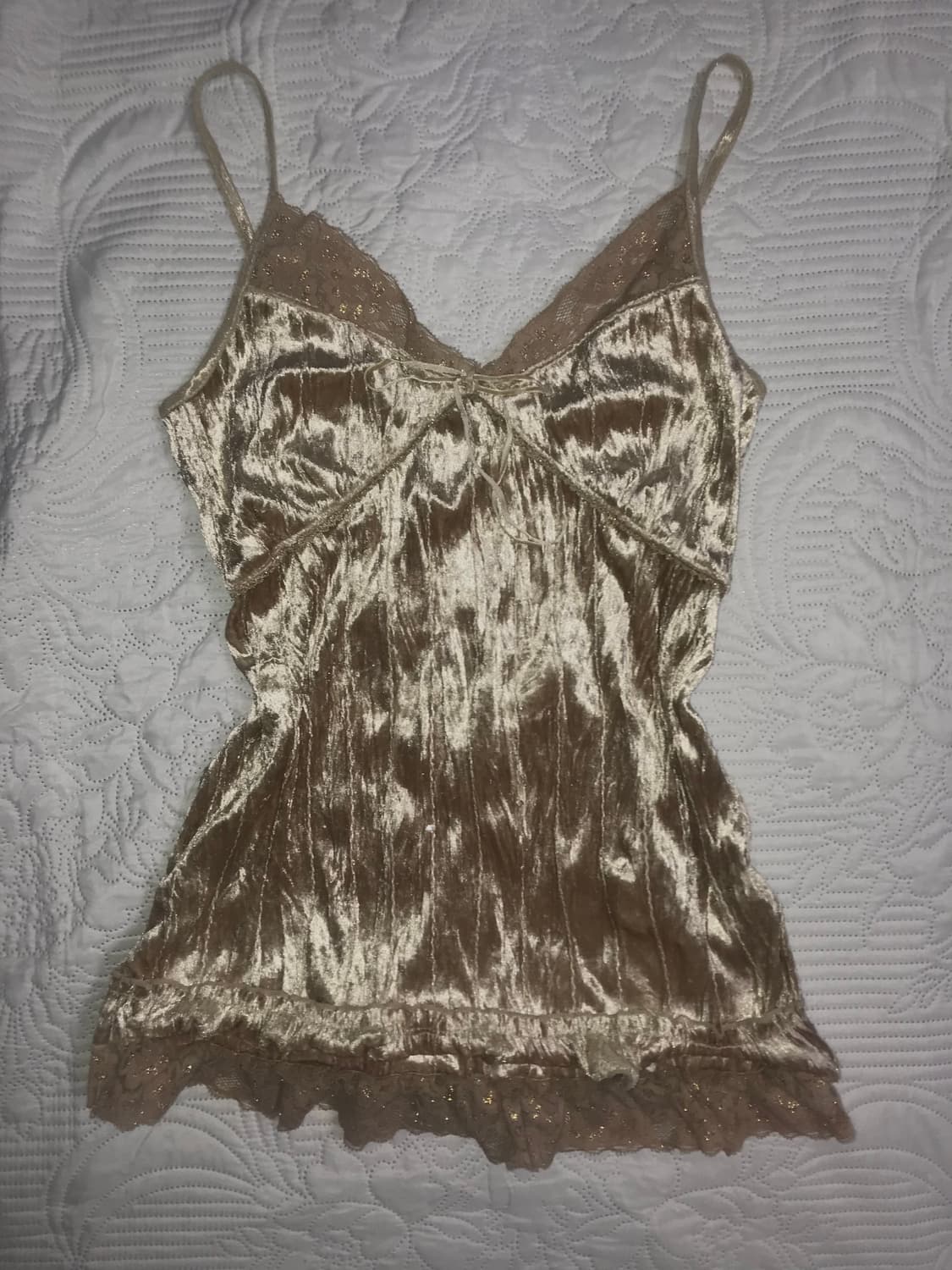 dear my minx 빈티지 레이스 캐미솔 나시 골드 금색 슬리브리스 상품이미지3