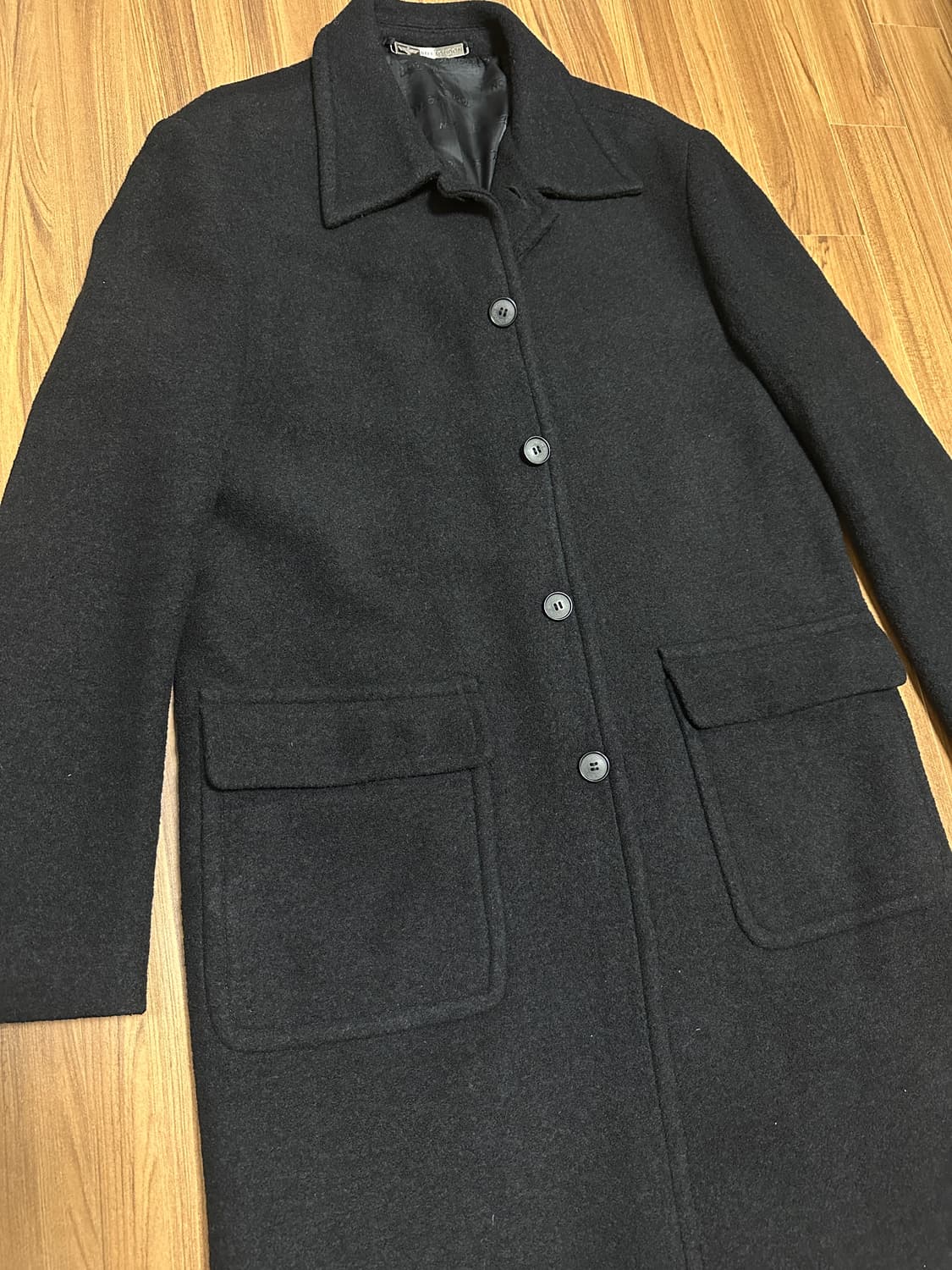 보이런던 울 블랙 코트 100 상품이미지2