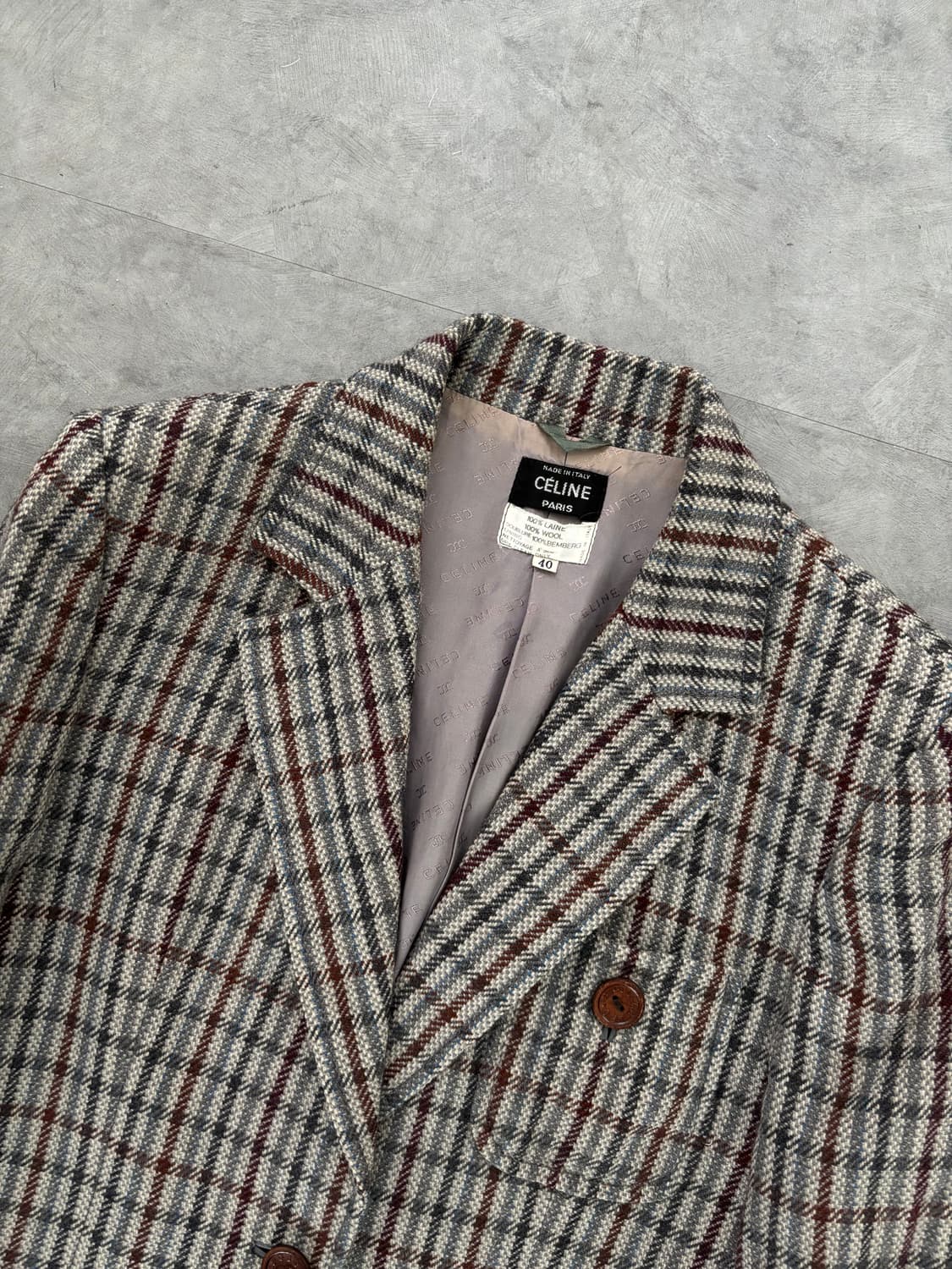 Celine 셀린느 90‘s 울 체크 블레이저 자켓   상품이미지5