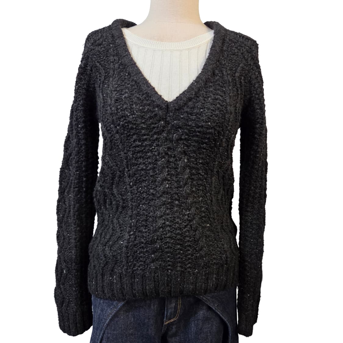 G-STAR RAW 브이넥 케이블 니트(XS) 상품이미지3