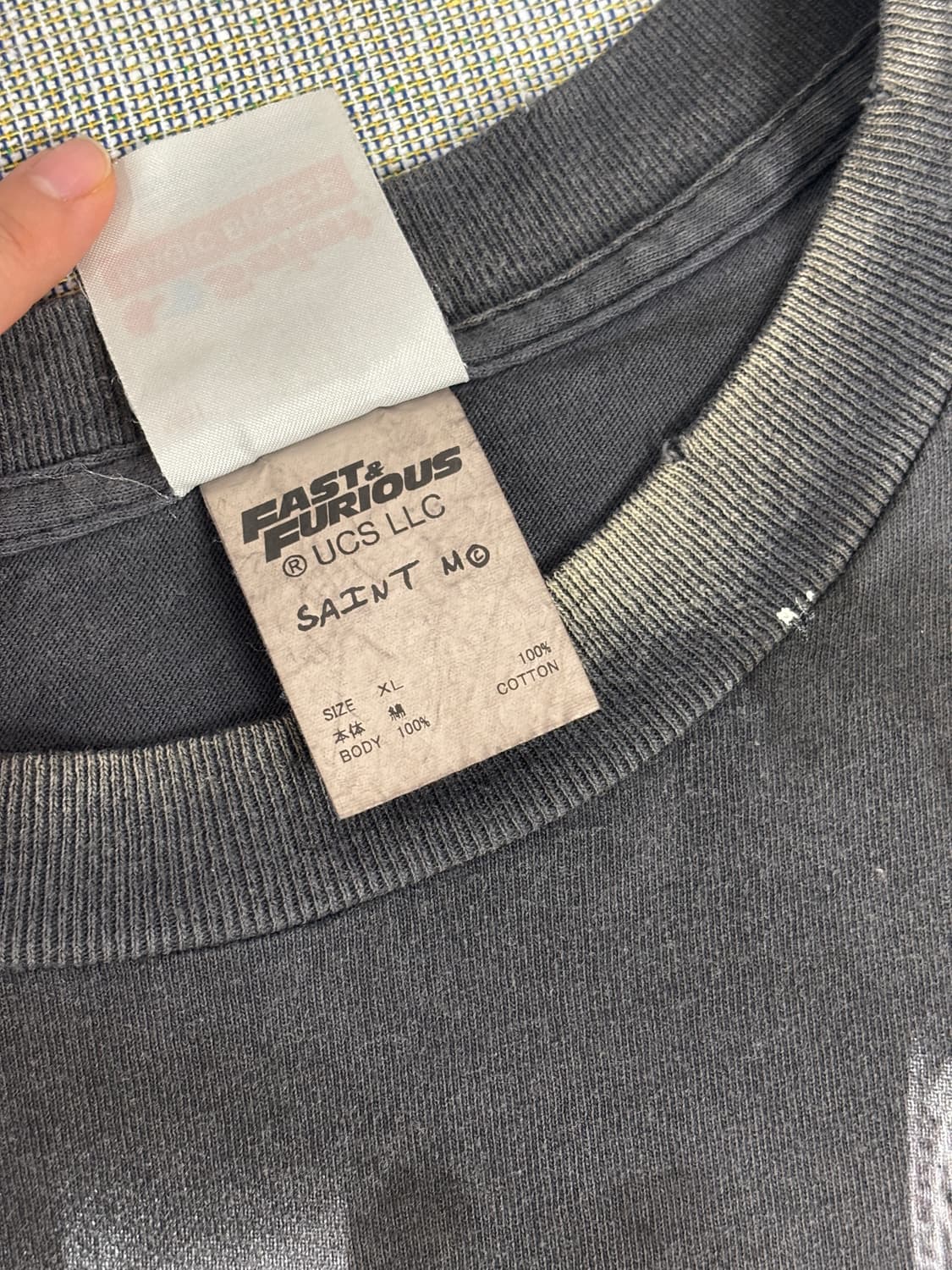 세인트 미카엘 x 분노의 질주 퓨리어스 7 숏슬리브 티셔츠 블랙 상품이미지5