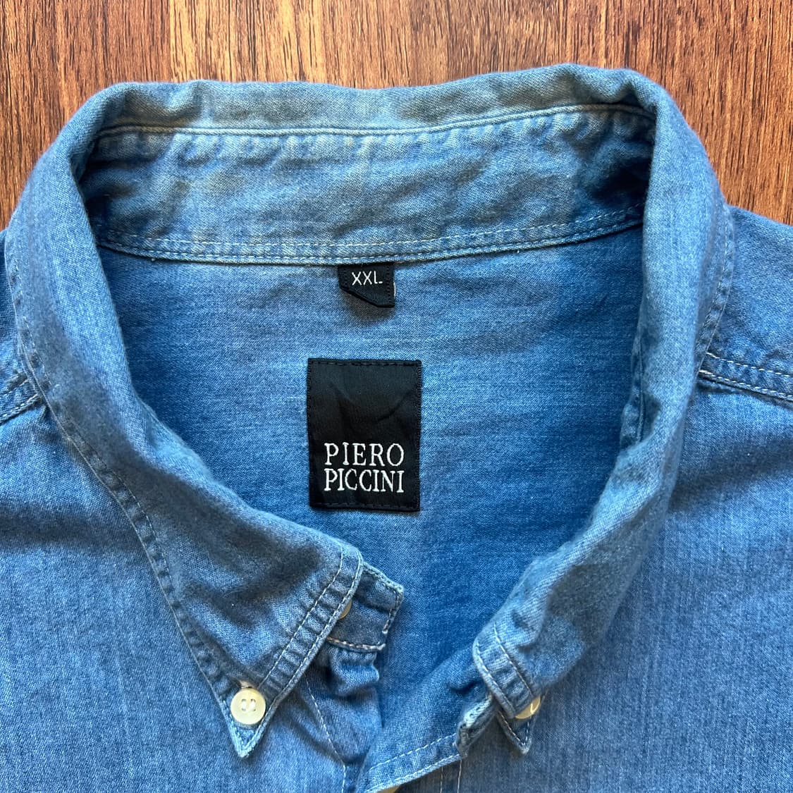 [2XL]PIERO PICCINI 빈티지 투포켓 데님 반팔 셔츠  상품이미지3