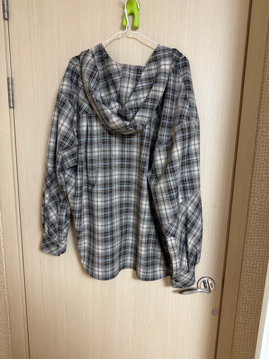 알렌느 후디드 체크 셔츠 2사이즈 상품이미지3