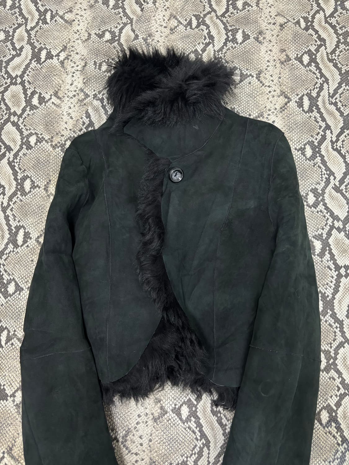 Vkei Black Fur Trimming Crop Leather Jac 상품이미지7