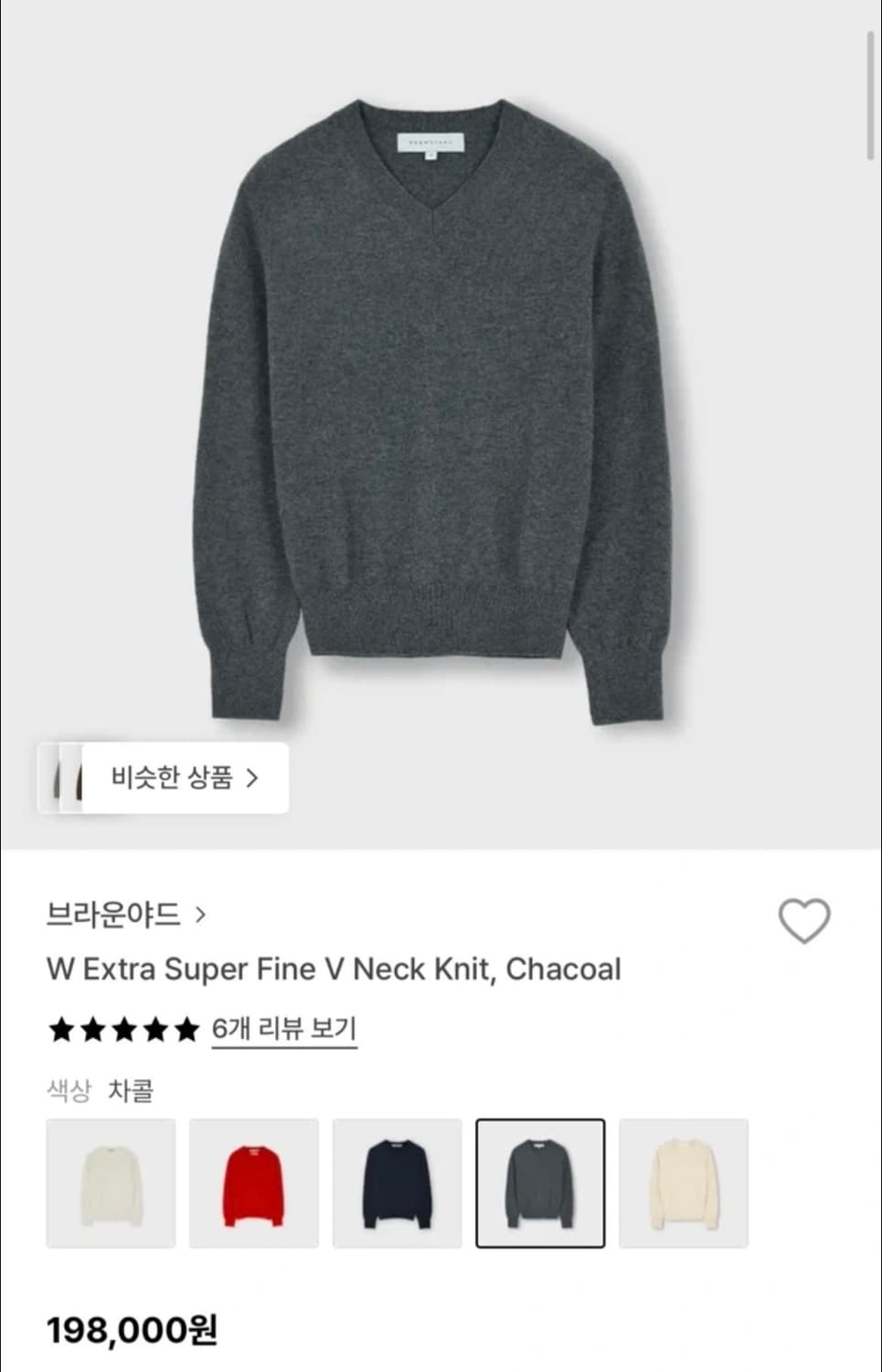 브라운야드 브이넥 니트 (차콜, 2) 상품이미지1