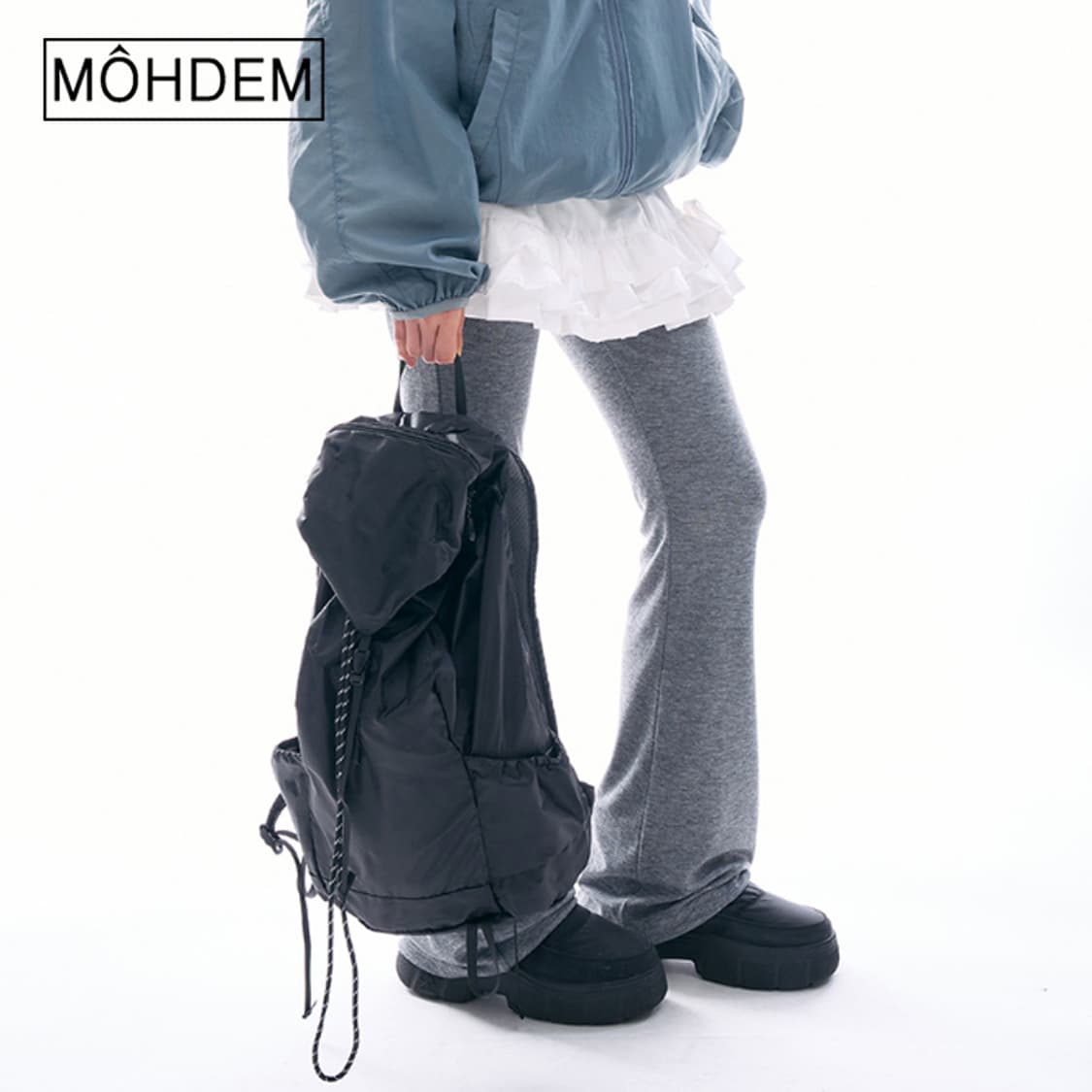 [Unisex] 마운틴 나일론 메쉬 스트링 백팩 대용량 배낭 상품이미지1