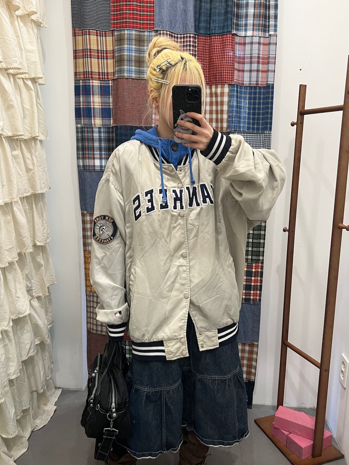 엘엠비 베이지 베이스볼 자켓 상품이미지5