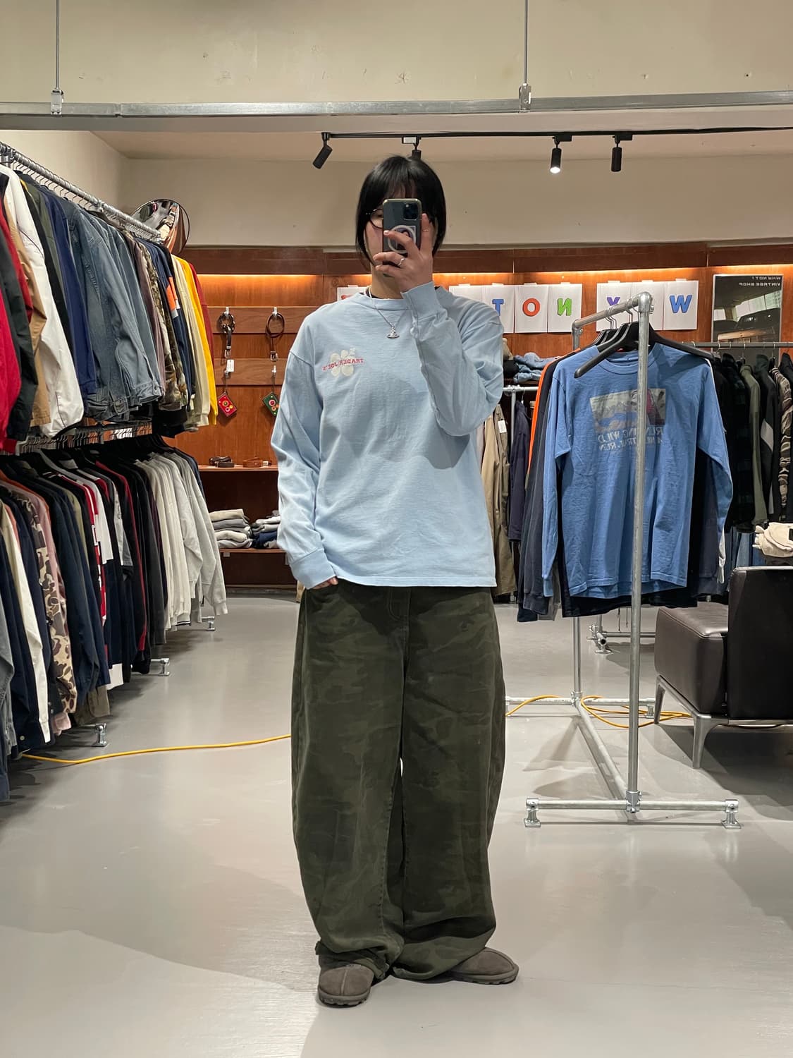 빈티지 롱슬리브 티셔츠(스카이블루)  상품이미지3