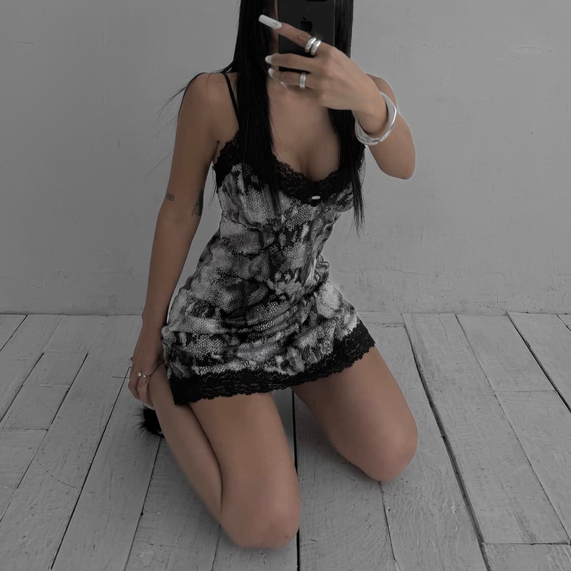 matteveil 매트베일 파이톤 슬립 드레스 상품이미지5