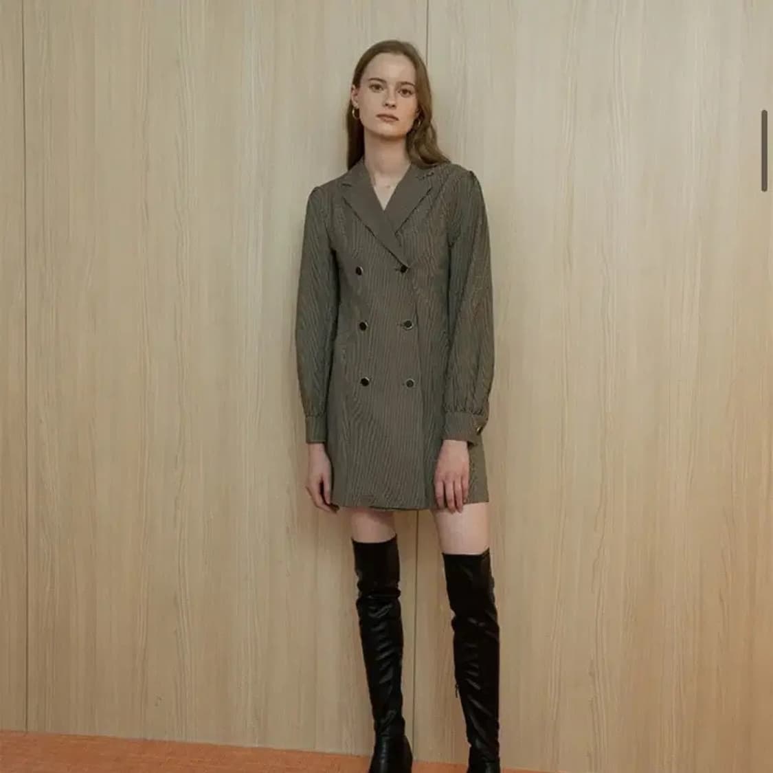 아워코모스 체크 자켓 원피스  상품이미지1