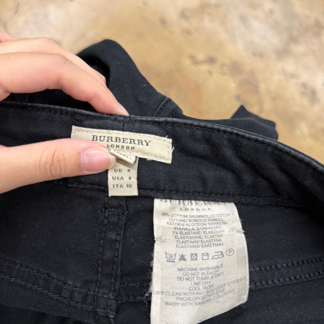 [정품/uk8] 버버리 블랙 면팬츠 b10 상품이미지5