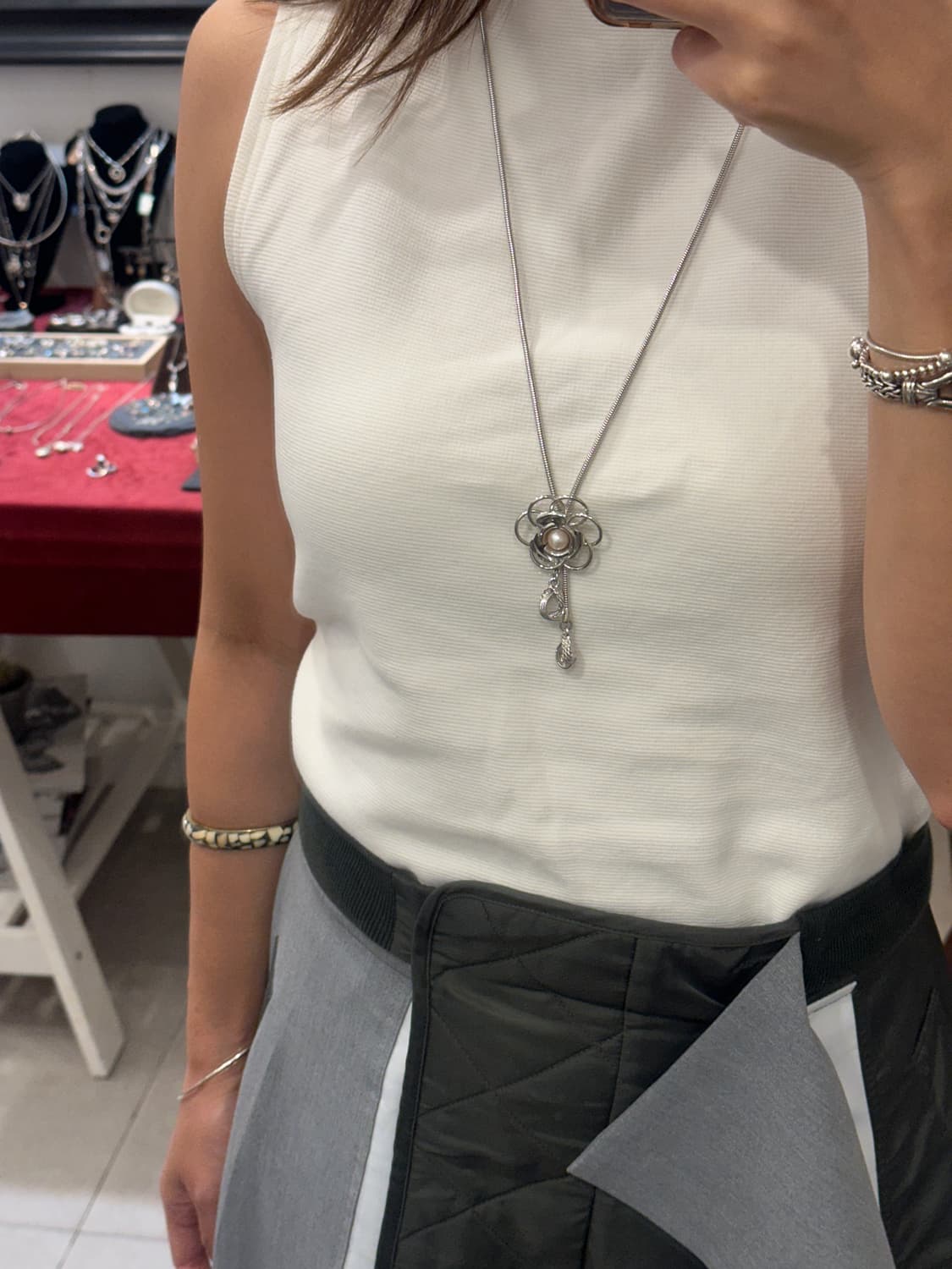 Vintage pearl bolo tie 상품이미지6