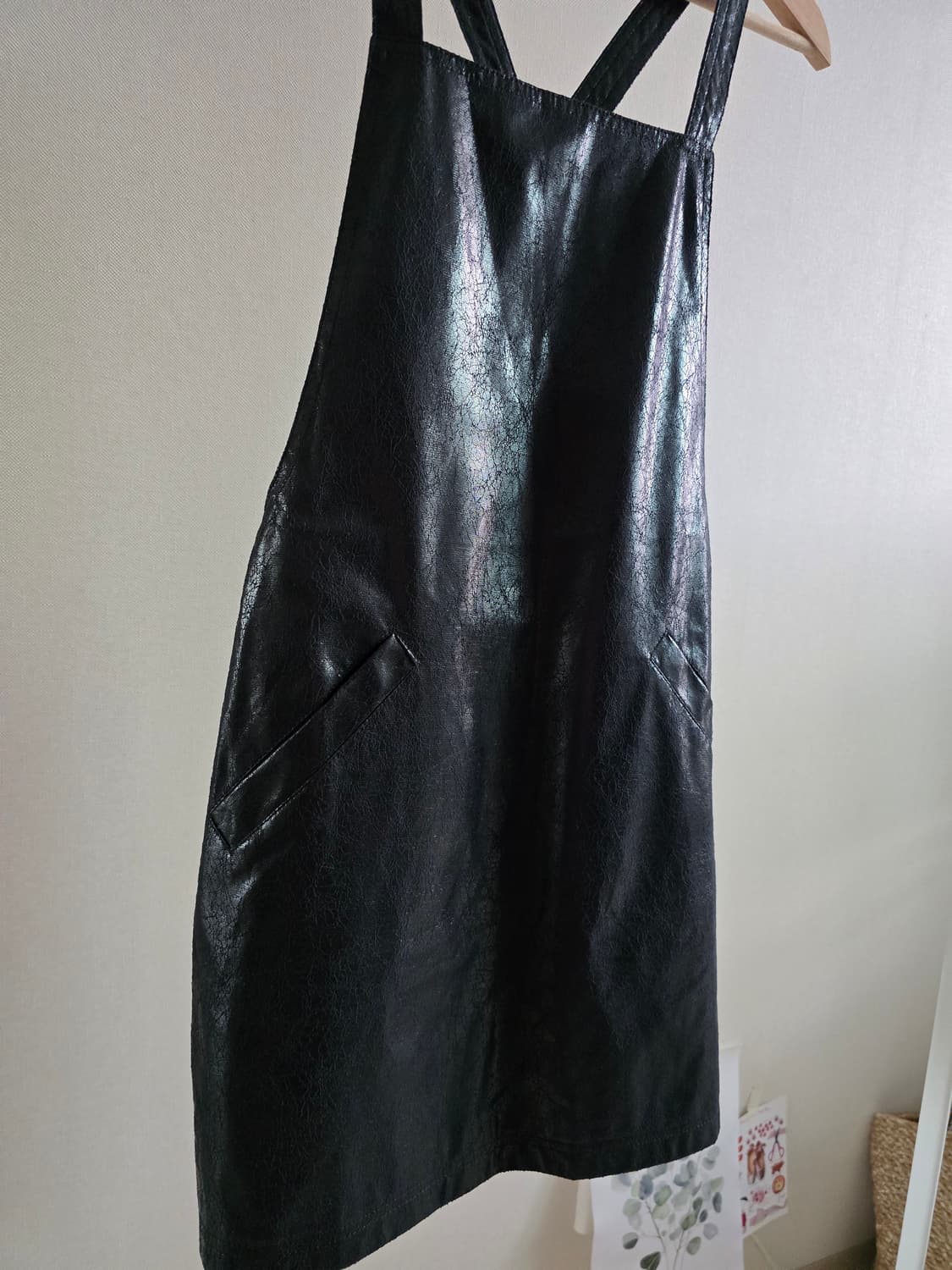 ASOS Petite 블랙 레더룩 점퍼스커트 상품이미지4