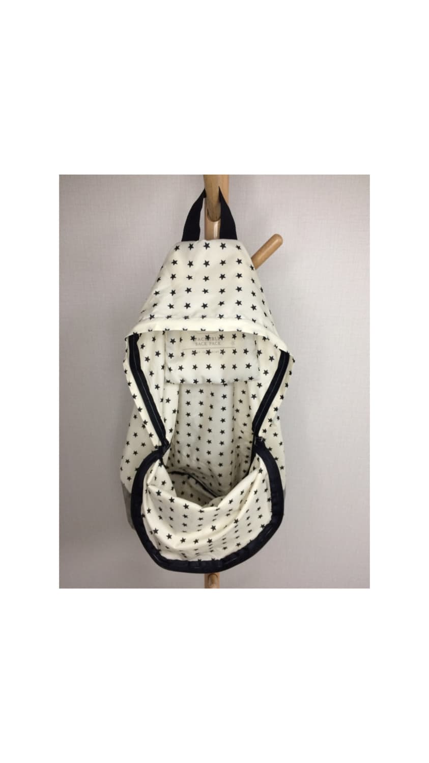 빈티지 아이보리 별 무늬 패턴 경량 백팩 상품이미지3