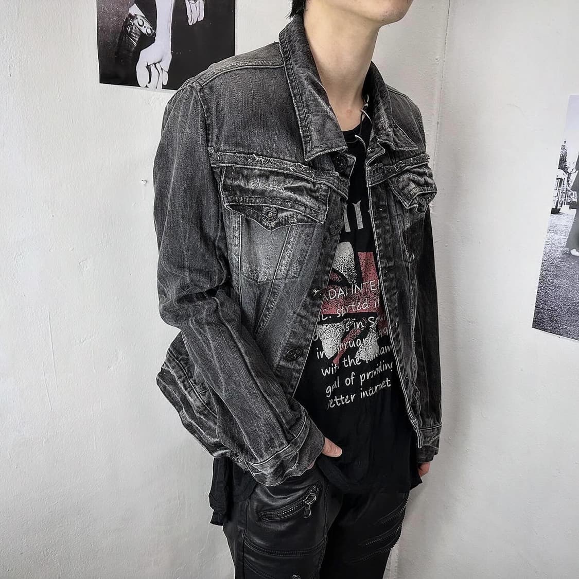 gray washed denim trucker 상품이미지1