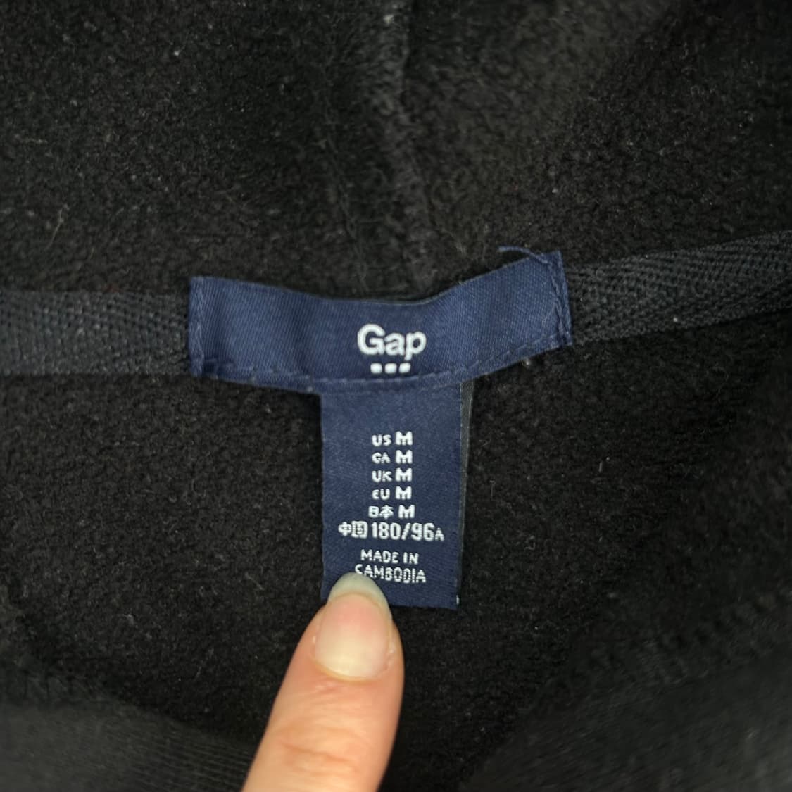 Gap 갭 그레이 로고 블랙 후드티 상품이미지5