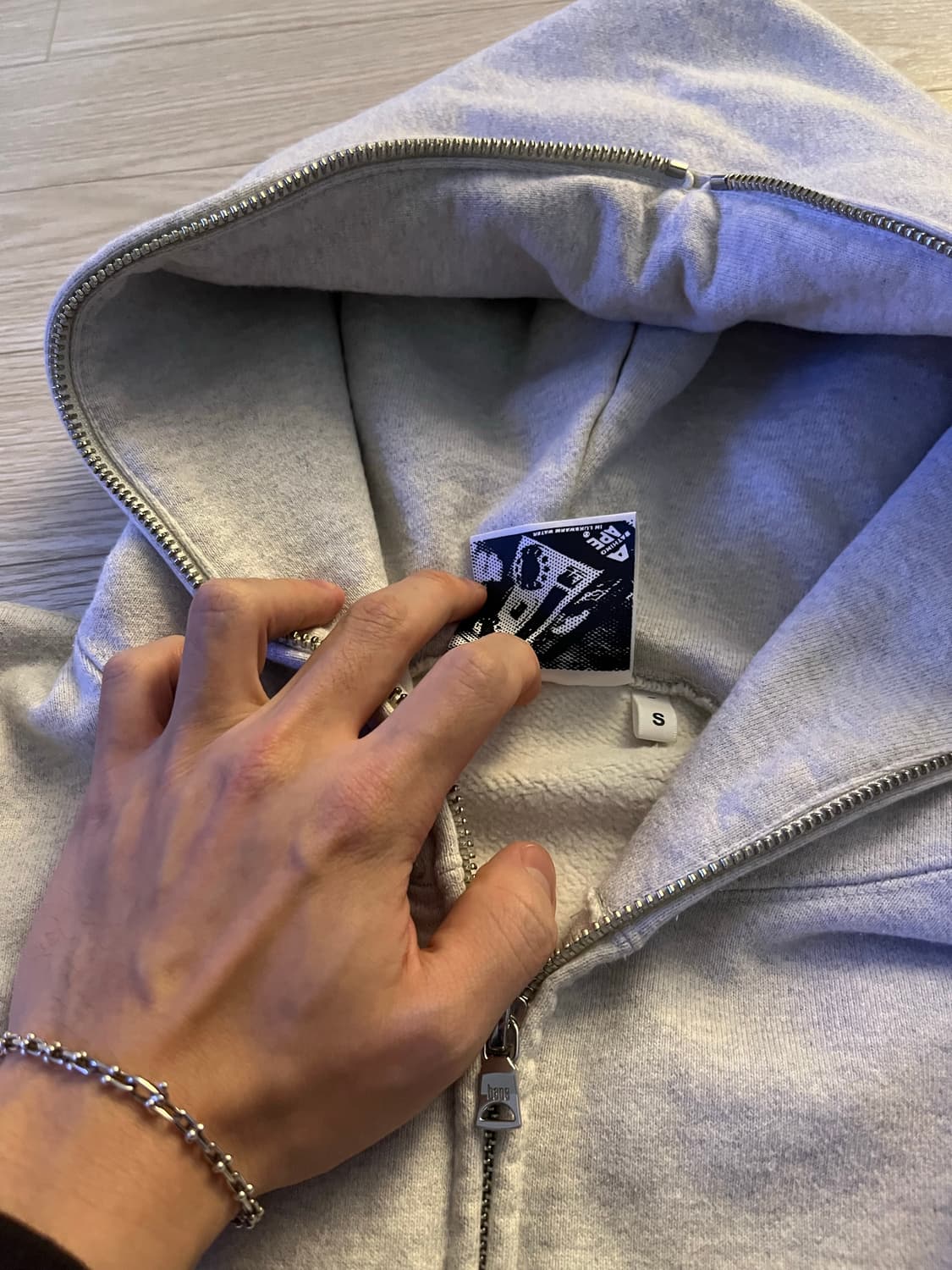 베이프 기본 그레이 후드집업 상품이미지8