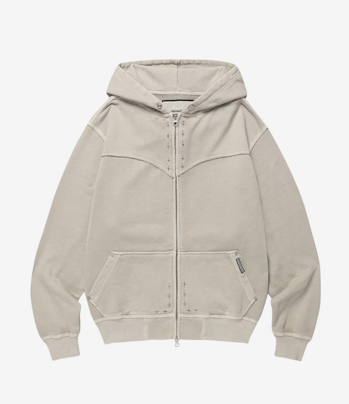 더바이닐하우스 후드 집업 베이지 상품이미지4