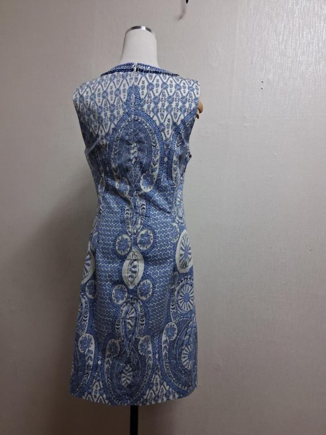 일본빈티지 Derhy 비즈보석 라운드넥 블루 민소매원피스 미디55
 상품이미지2