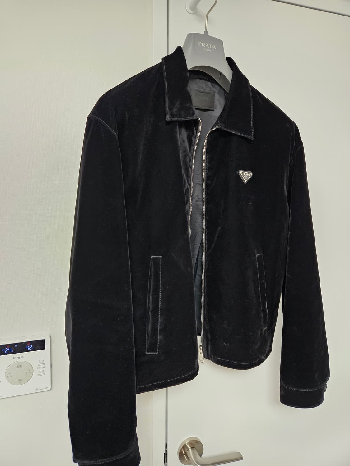 프라다 벨벳 블루종 자켓 M 사이즈 상품이미지2