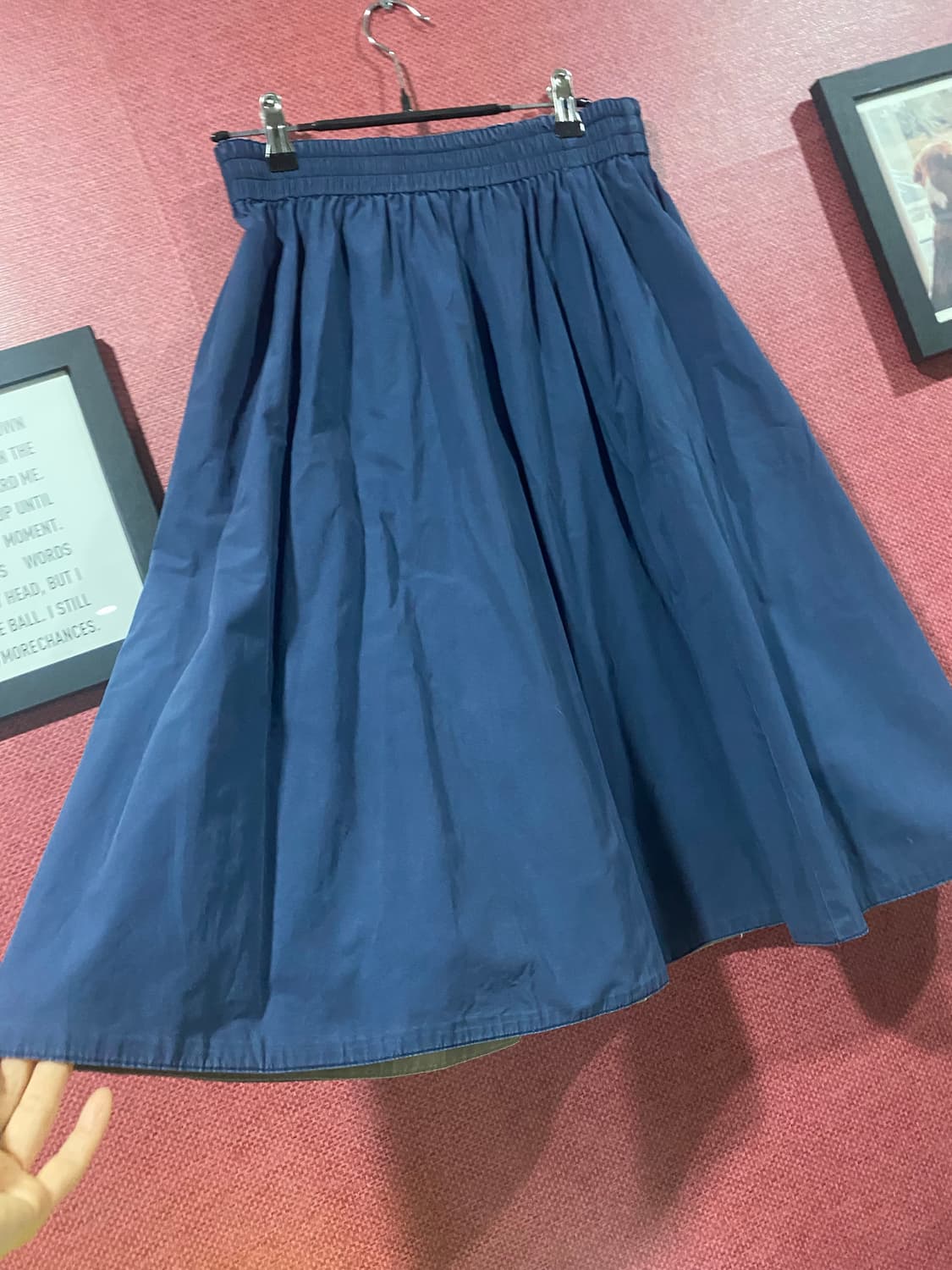 플레어 롱 스커트 (베이지, 네이비) 상품이미지6