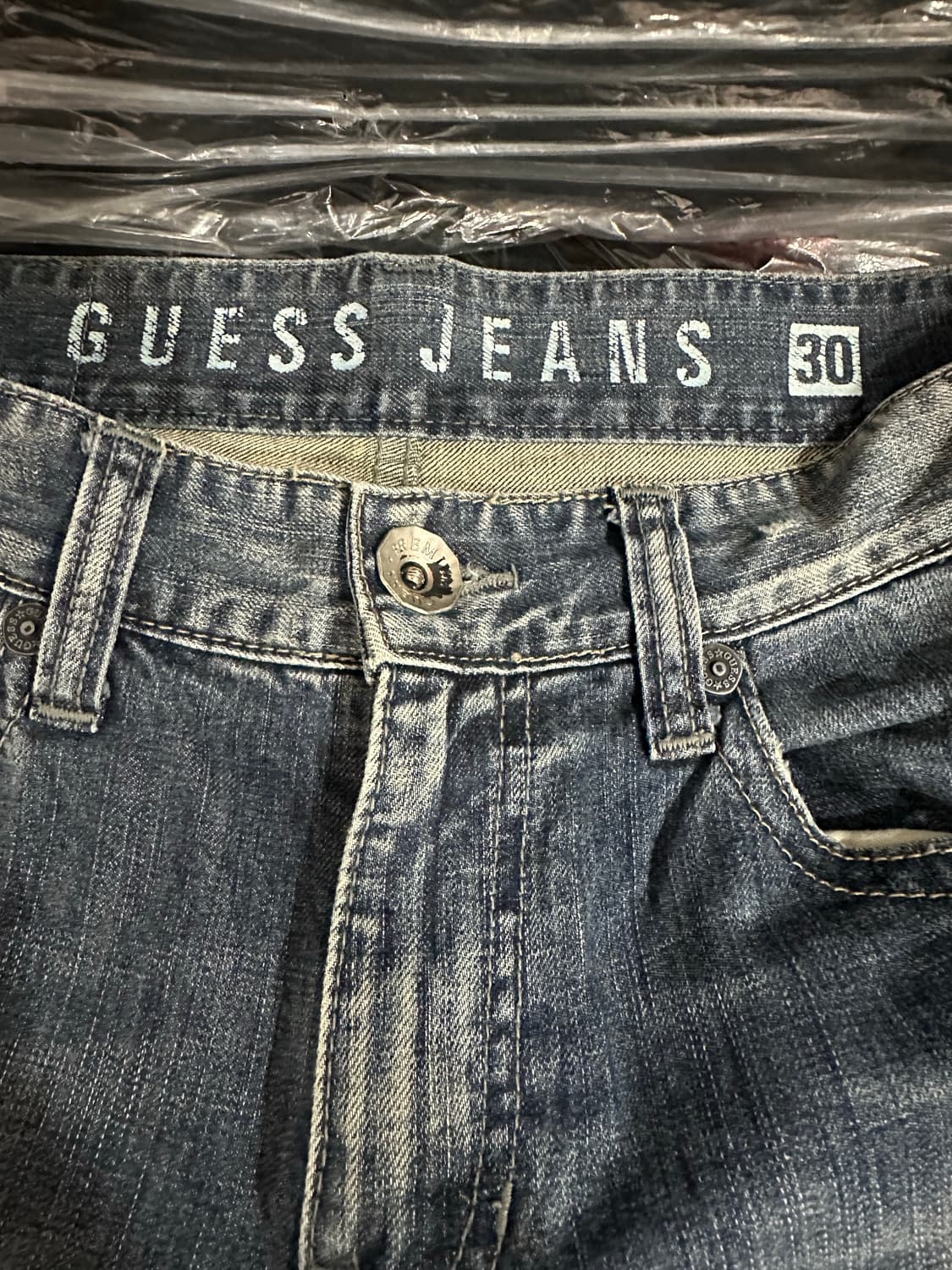 게스 GUESS JEANS 워싱 데님팬츠 30인치 중청 청바지 상품이미지6