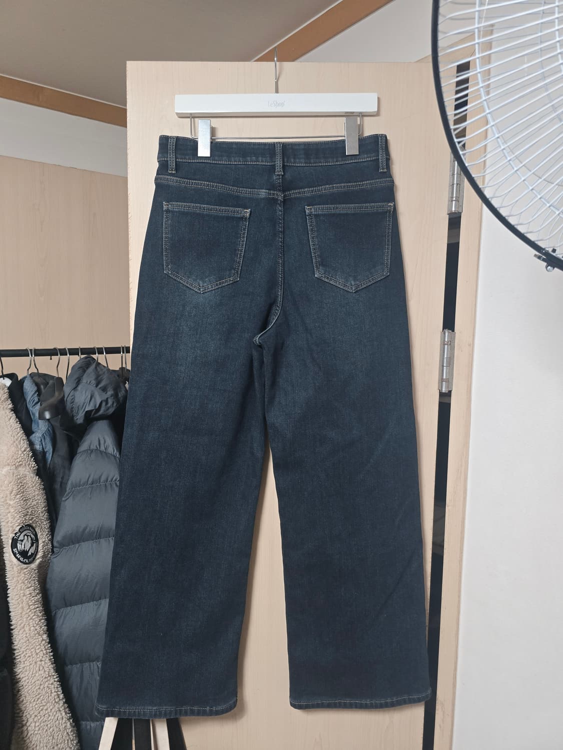 (새상품)엘블로썸 여성 밴딩 기모 와이드 스판 데님진 
32 XL 상품이미지2