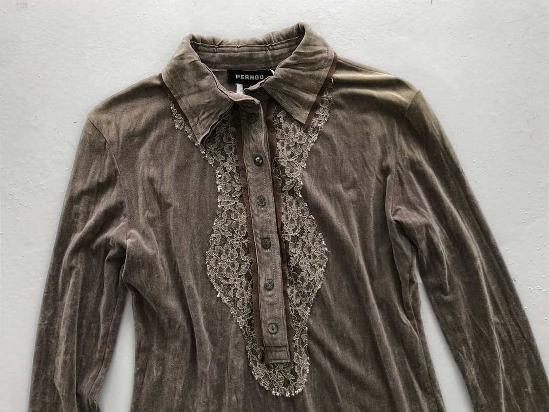 lace velvet polo sleeve 상품이미지3