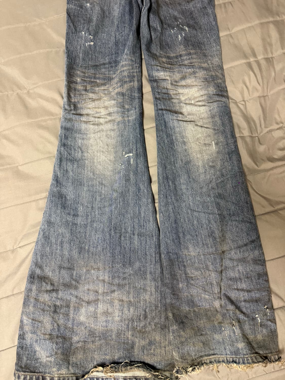 언더마이카 24fw 오일블루 워싱 플레어진 0사이즈 상품이미지4