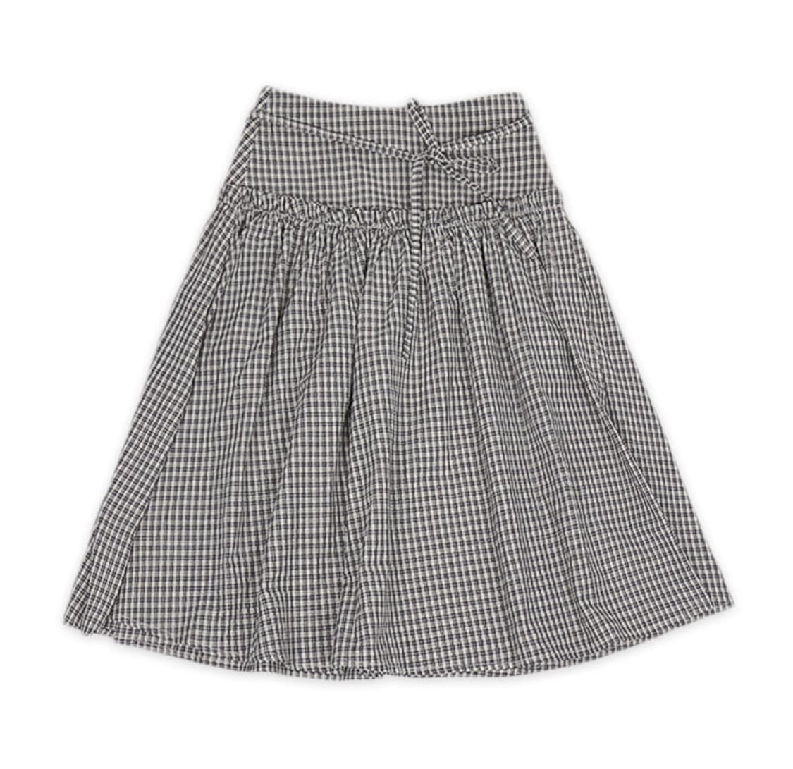 오피쉬 Oafish 리본 프릴 랩스커트 (brown) 상품이미지1