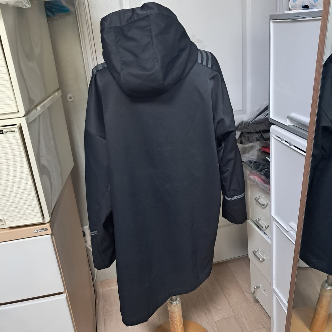 아디다스 블랙 3선 점퍼 자켓100(거의 새제품) 상품이미지4