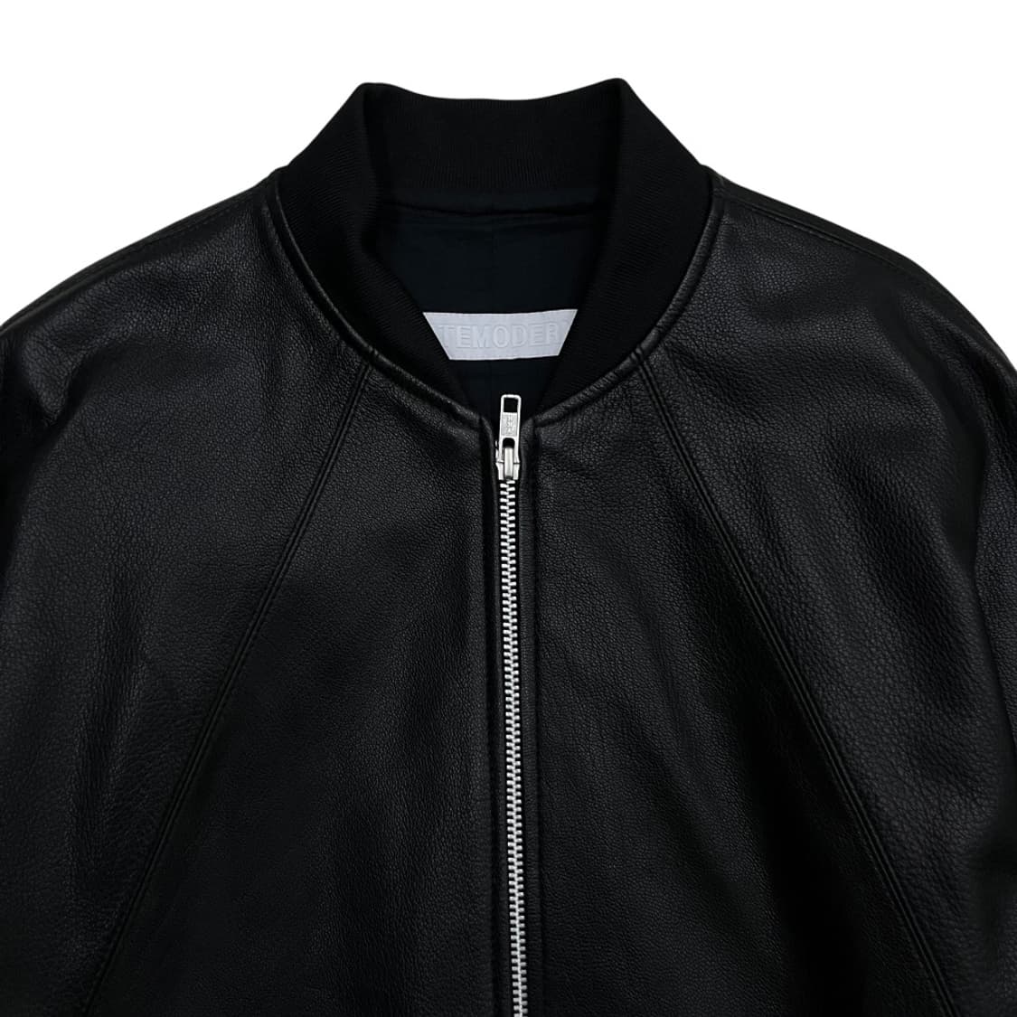 TATEMODERN 블랙 고트레더 발렌시아가맛 크롭트 플라이트 가죽자켓  상품이미지4