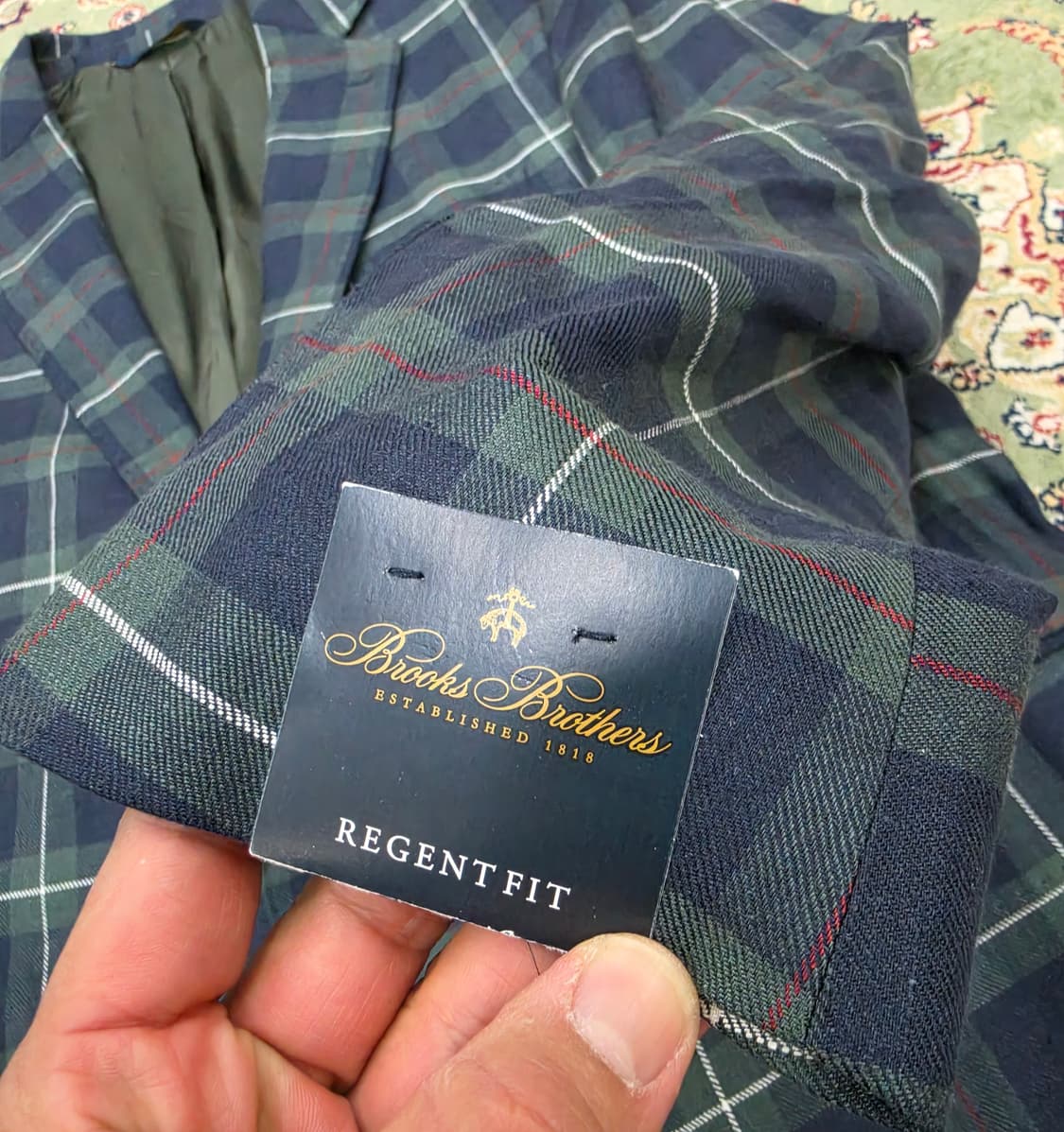 [새상품/최종할인] 브룩스 브라더스 그린체크 린넨 2버튼 자켓42R 상품이미지6