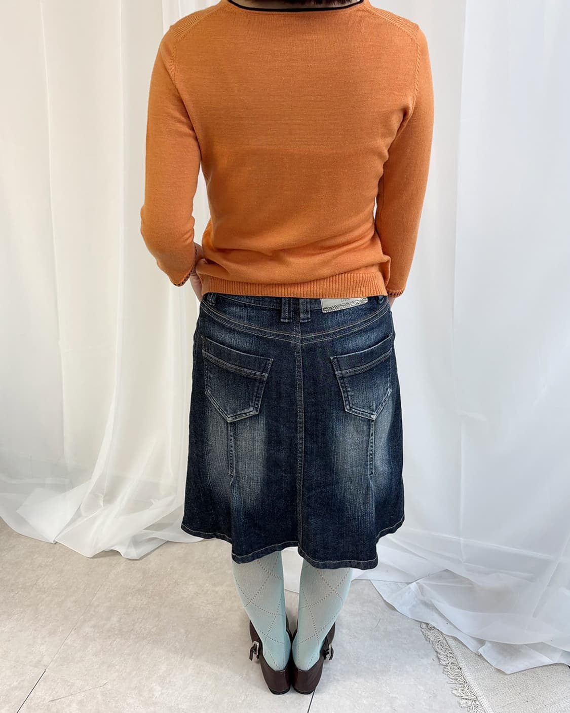 투야 오렌지 브라운 스티치 7부 풀오버 상품이미지7