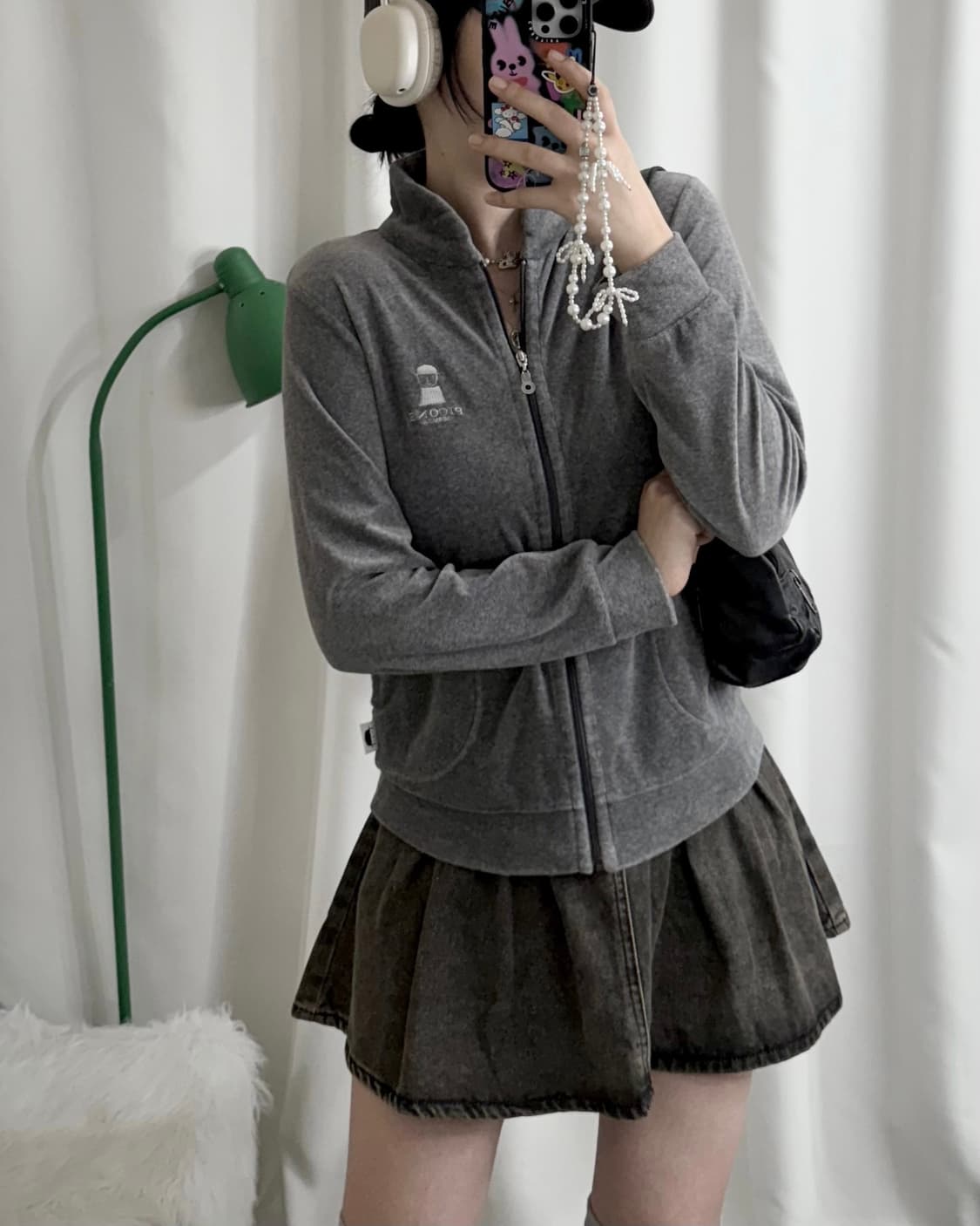 그레이 벨벳 져지 상품이미지3