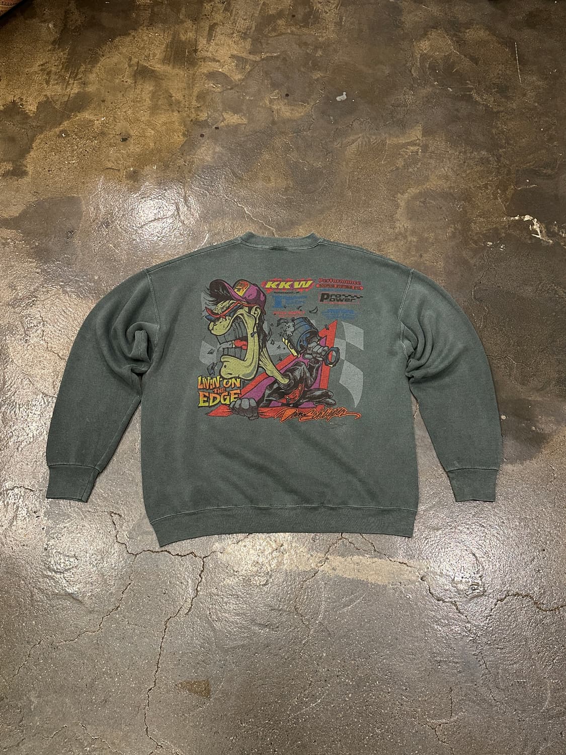 90s 프룻오브더룸 빈티지 레이싱 스웻셔츠 맨투맨 XL 상품이미지2