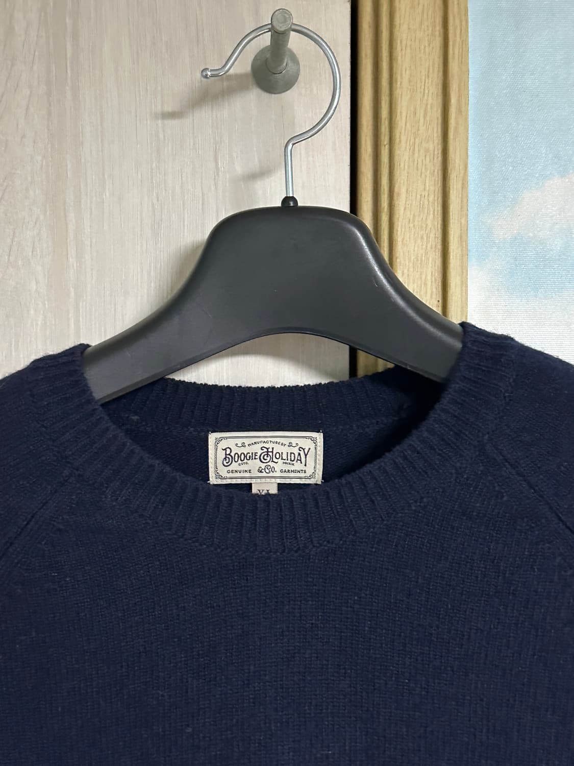 (XL) 부기홀리데이 램스울 크루넥 니트 네이비 상품이미지3