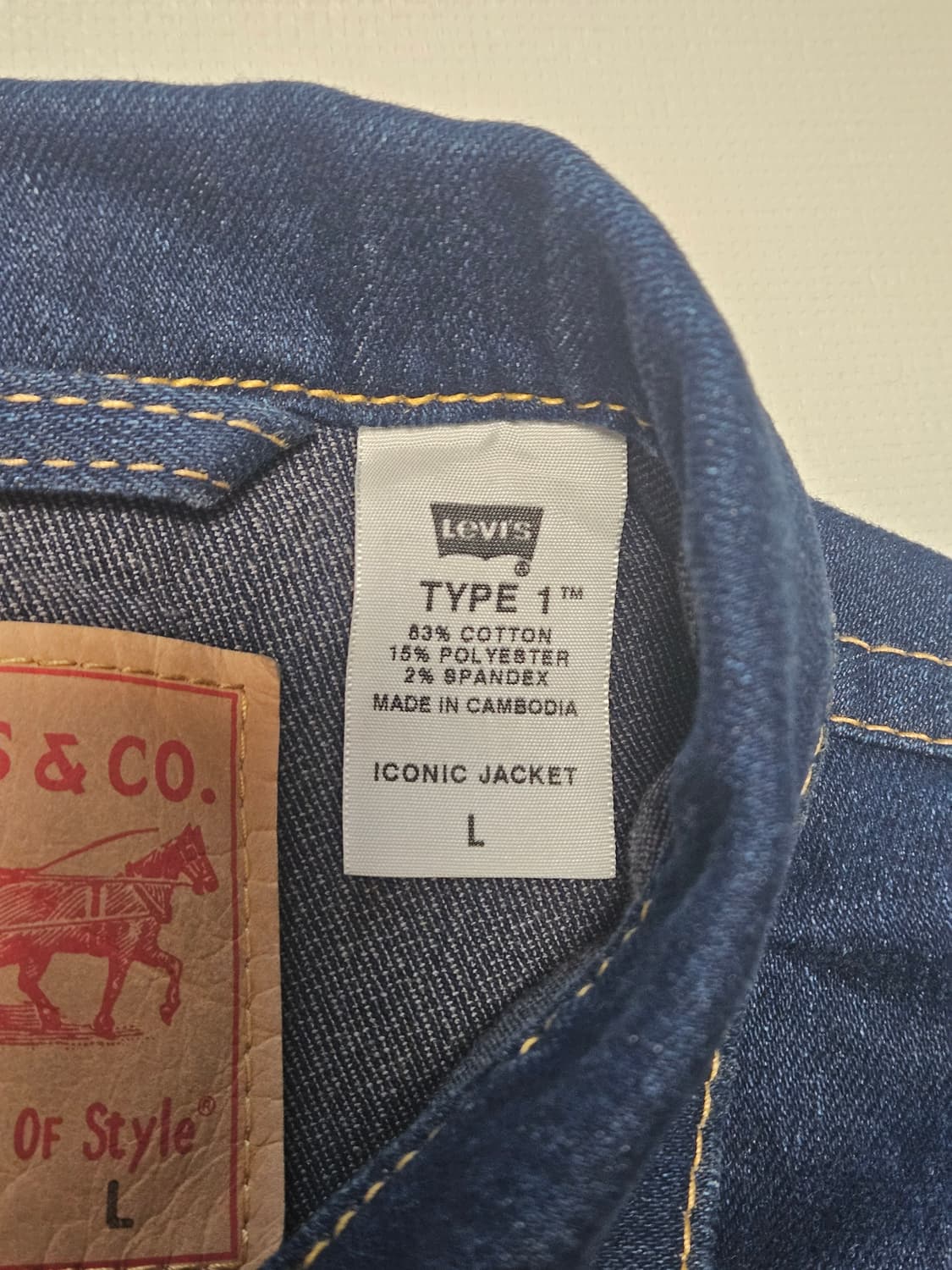 리바이스 타입원 진청데님자켓 라지사이즈 상품이미지4