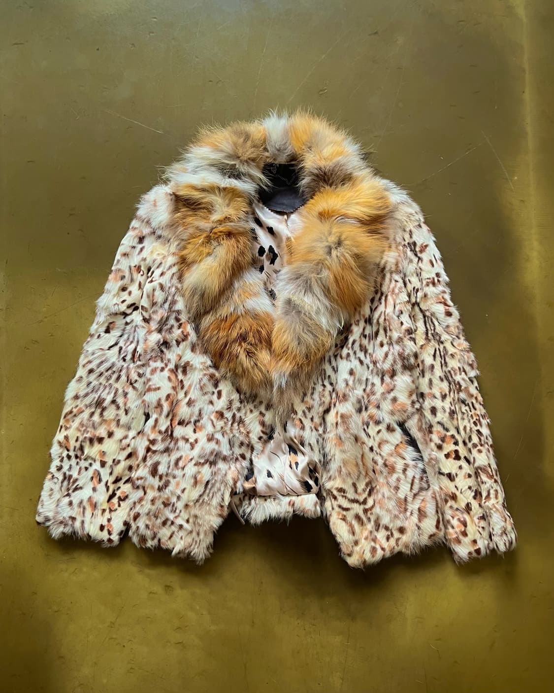 Real Fox & Goat Skin Leopard Fur Jacket 상품이미지3