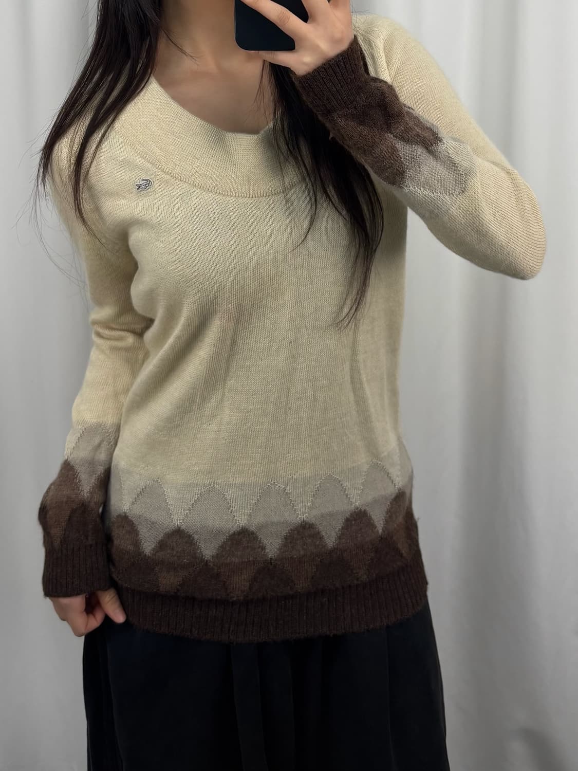 라코스테 베이지 그라데이션 니트 상품이미지4