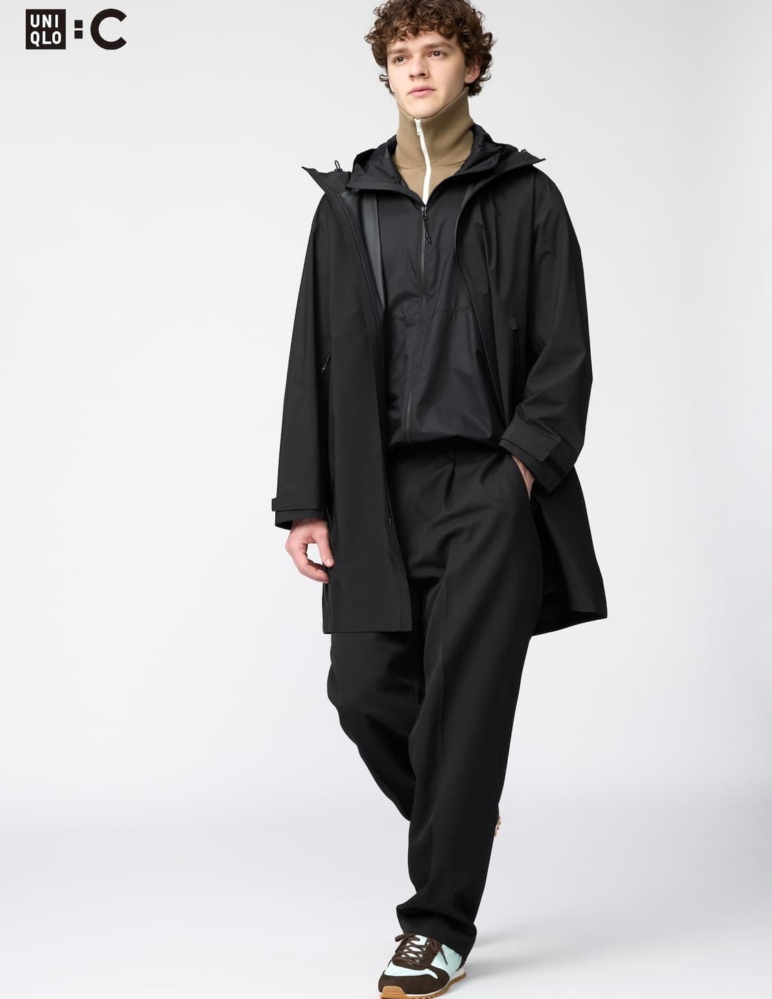 [2XL] 유니클로 C 484662 턱 와이드 테이퍼드 팬츠 블랙 상품이미지1