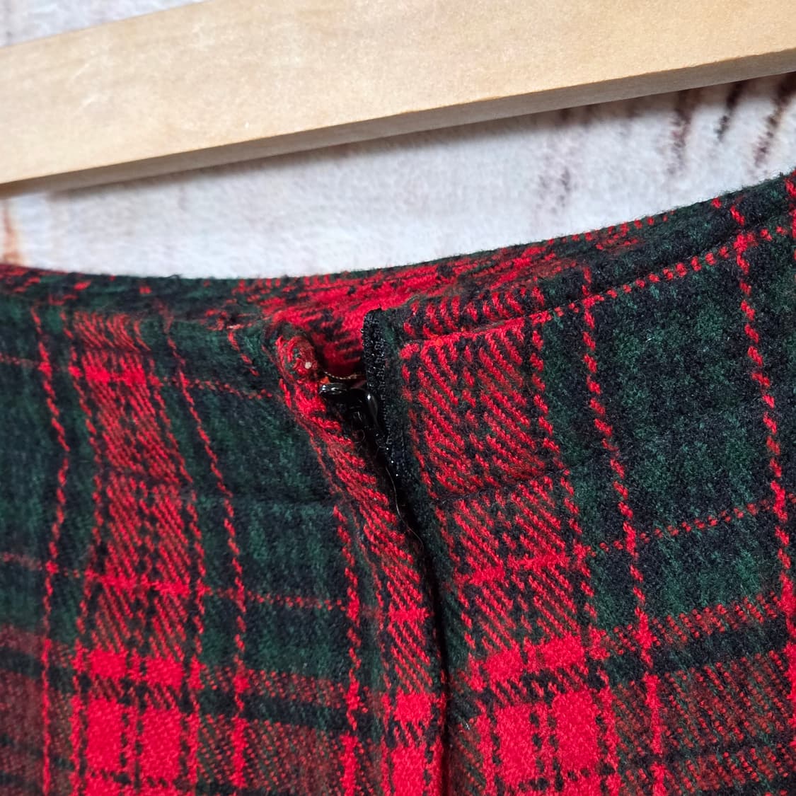 타탄체크 레드 플리츠 미니 스커트 상품이미지5