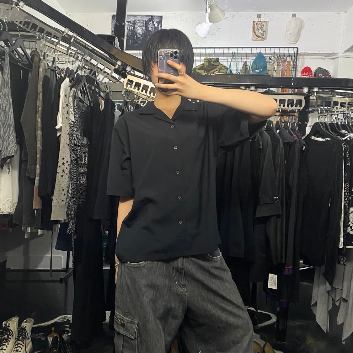 Takeo kikuchi 베이직 사이드 플리츠 반팔 셔츠 상품이미지6