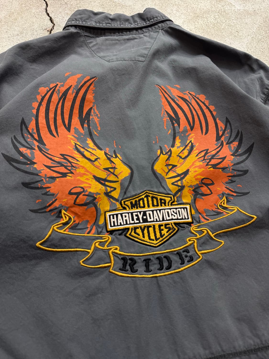 할리데이비슨 플레임 자수 워크셔츠 상품이미지7