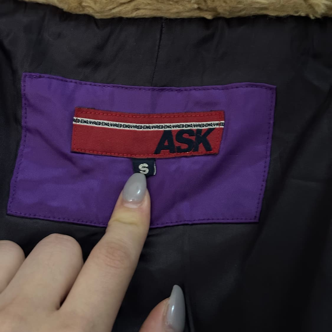 Ask 에스크 모리걸 사와코 체크 퍼 울 후드 코트 상품이미지7