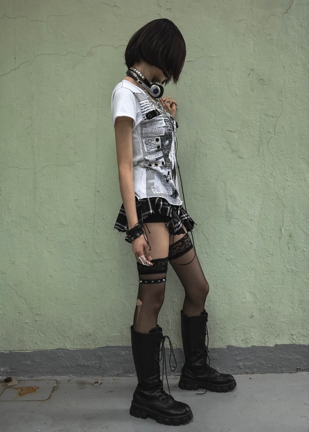 White Punk Printed T-shirt 상품이미지7