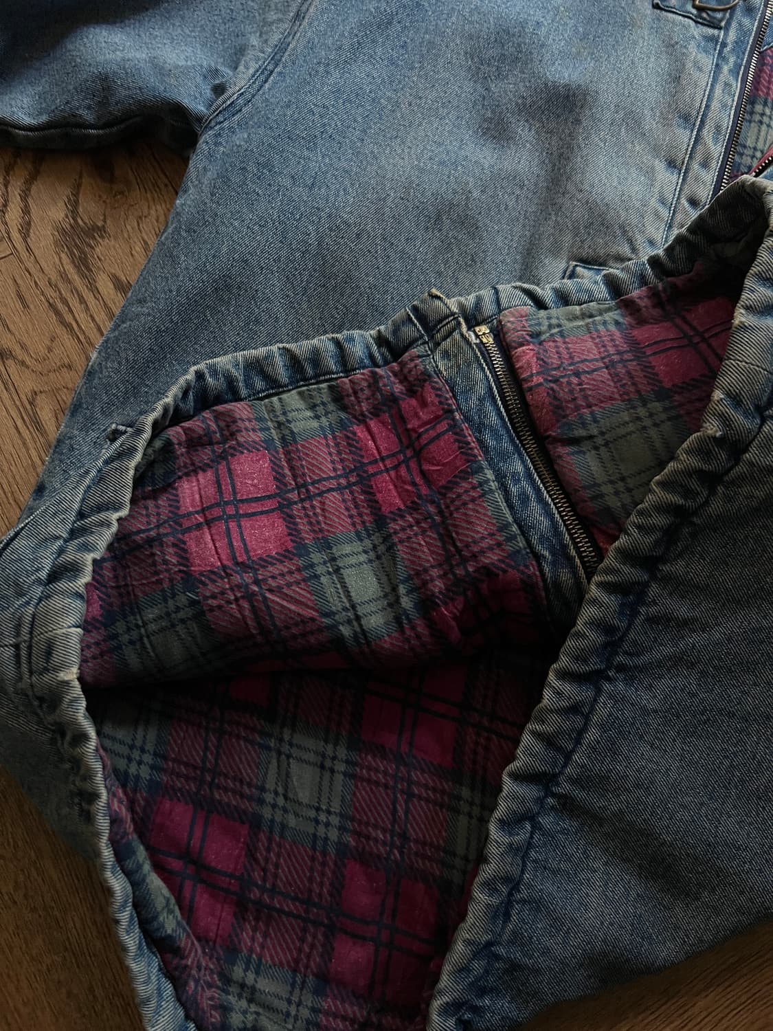 [M]USA 빈티지 체크 라이닝 파이어맨 후크 데님 초어 자켓 상품이미지7